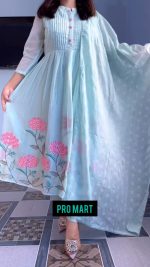 প্রিমিয়াম গাউন এম্ভ্রডারি থ্রি-পিস সেট - Image 2