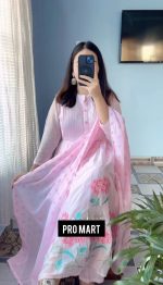 প্রিমিয়াম গাউন এম্ভ্রডারি থ্রি-পিস সেট