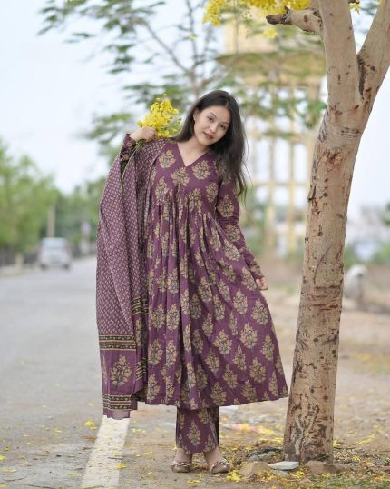 আনারকলি গাউন থ্রি-পিস সেট