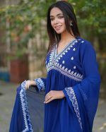 Indain Cherry Georgette Aleya Cut Three Piece Set - Image 3