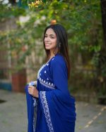 Indain Cherry Georgette Aleya Cut Three Piece Set - Image 5