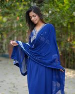 Indain Cherry Georgette Aleya Cut Three Piece Set - Image 4