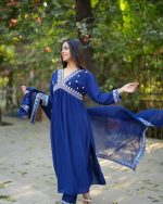 Indain Cherry Georgette Aleya Cut Three Piece Set